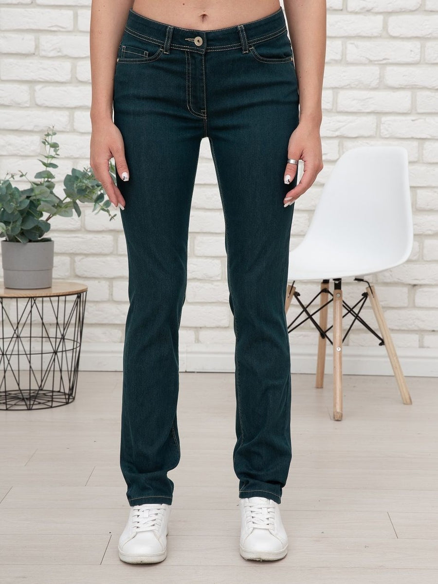 719900-722-69 - Gina Damenjeans Straight Fit in  Petrol