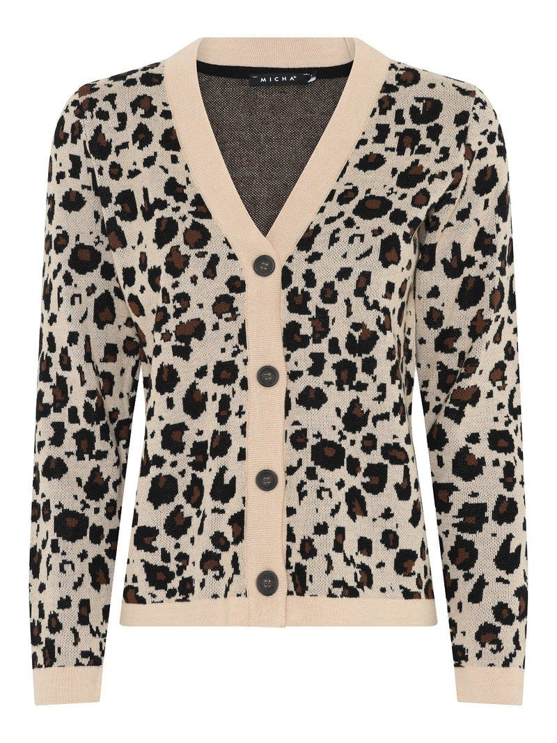 142 268 Langärmeliger Cardigan mit Leo-Muster