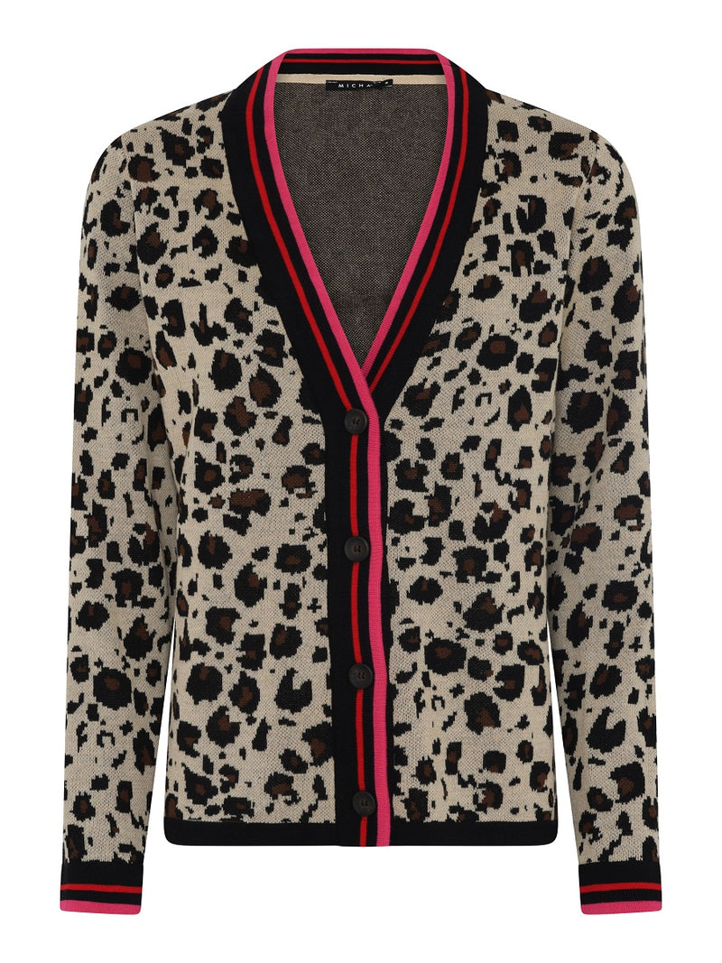 142 268 Langärmeliger Cardigan mit Leo-Muster