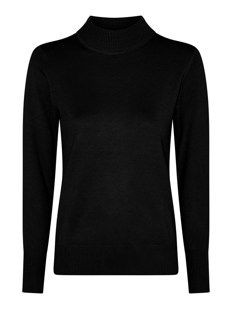 150135 Rollkragenpullover in  Schwarz oder Latte