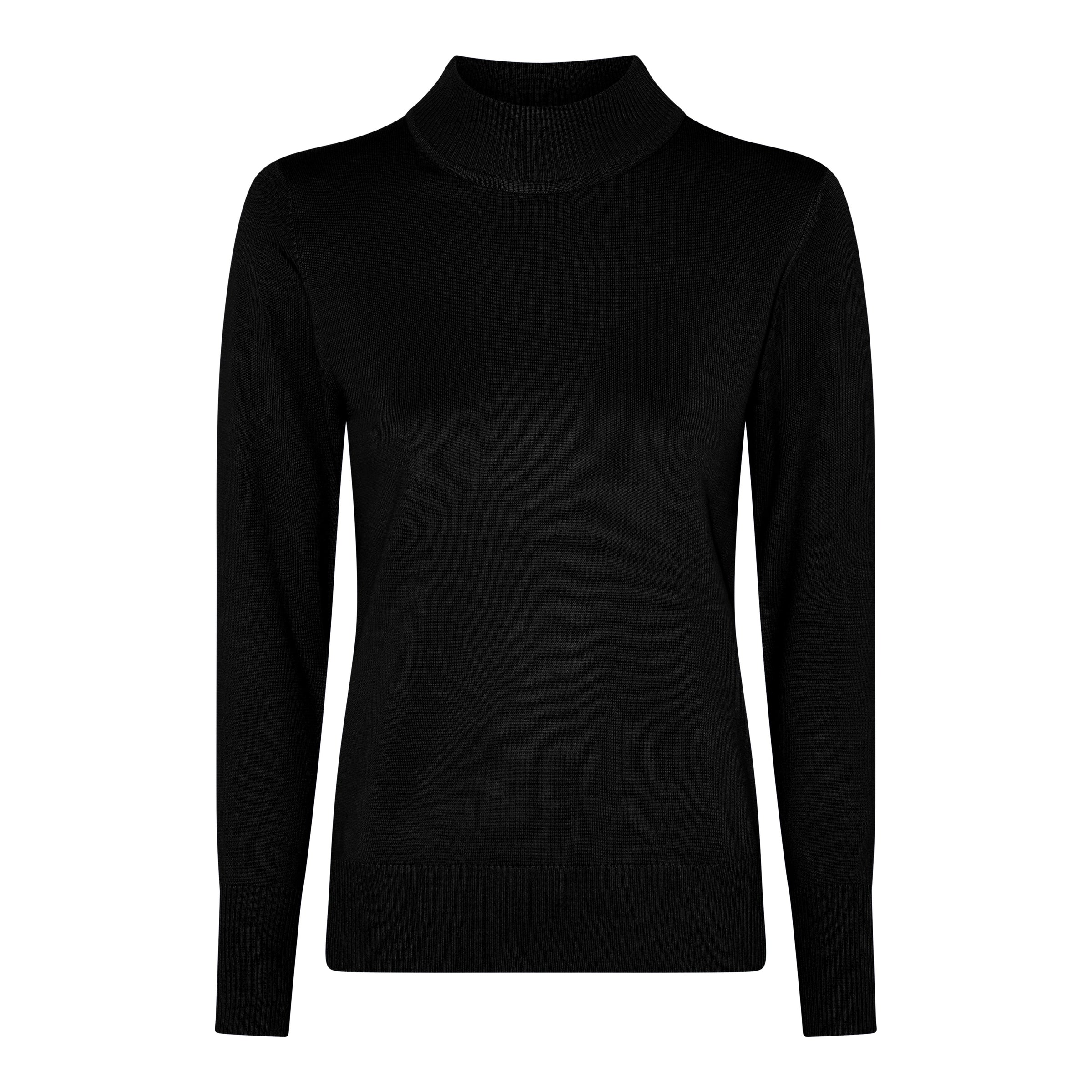 150135 Rollkragenpullover in  Schwarz oder Latte