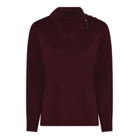 166172 Strickpullover mit Knopfdetail in Bordeaux