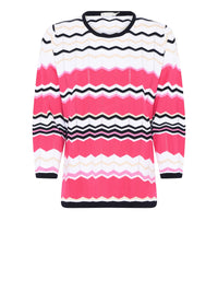 178 127  Gestreifter Pullover in Weis aus Viskose