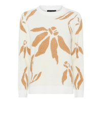 179161 Modischer Pullover mit abstraktem Flower-Motiv