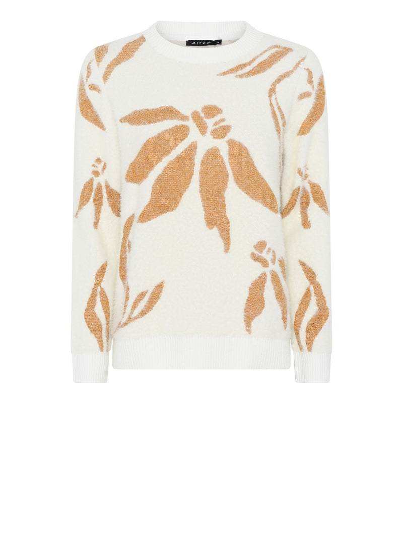 179161 Modischer Pullover mit abstraktem Flower-Motiv