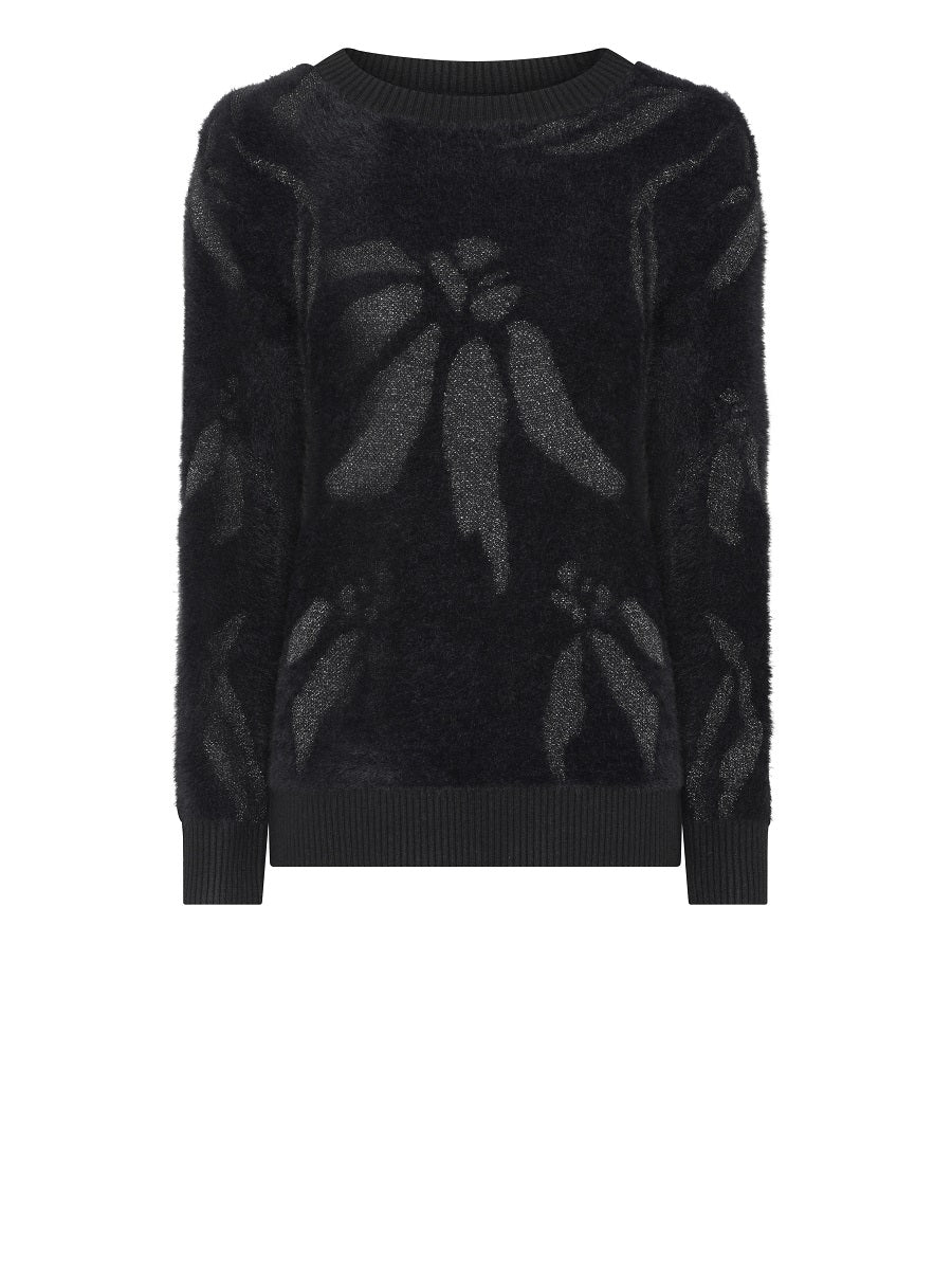 179161 Modischer Pullover mit abstraktem Flower-Motiv