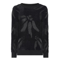 179161 Modischer Pullover mit abstraktem Flower-Motiv