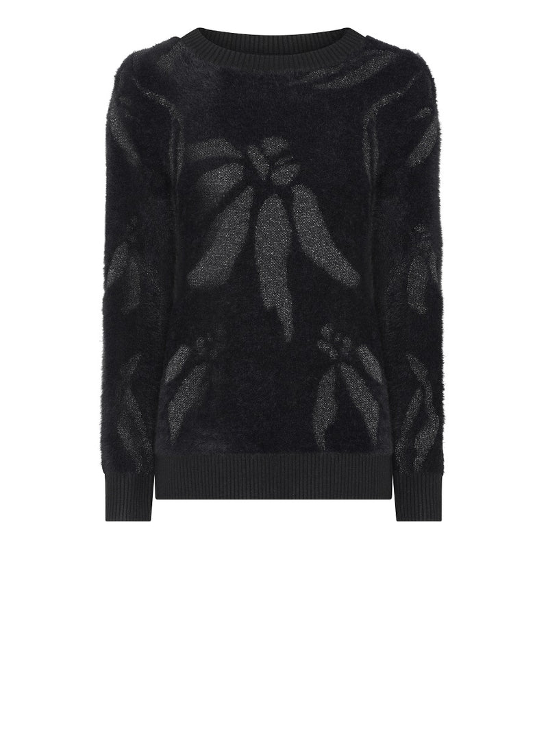 179161 Modischer Pullover mit abstraktem Flower-Motiv