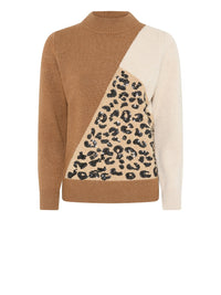 180105 Modischer Pullover mit Pailletten-Leo-Motiv