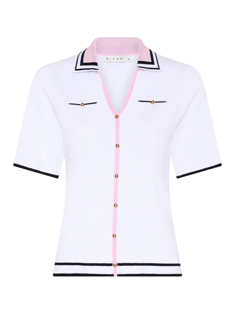181163 Strickshirt im  Polo-Design