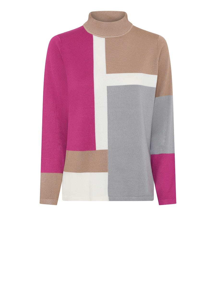 183112 Strickpullover im Colorblock-Design