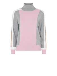 183114 Rollkragenpullover in Rosa oder Hellblau