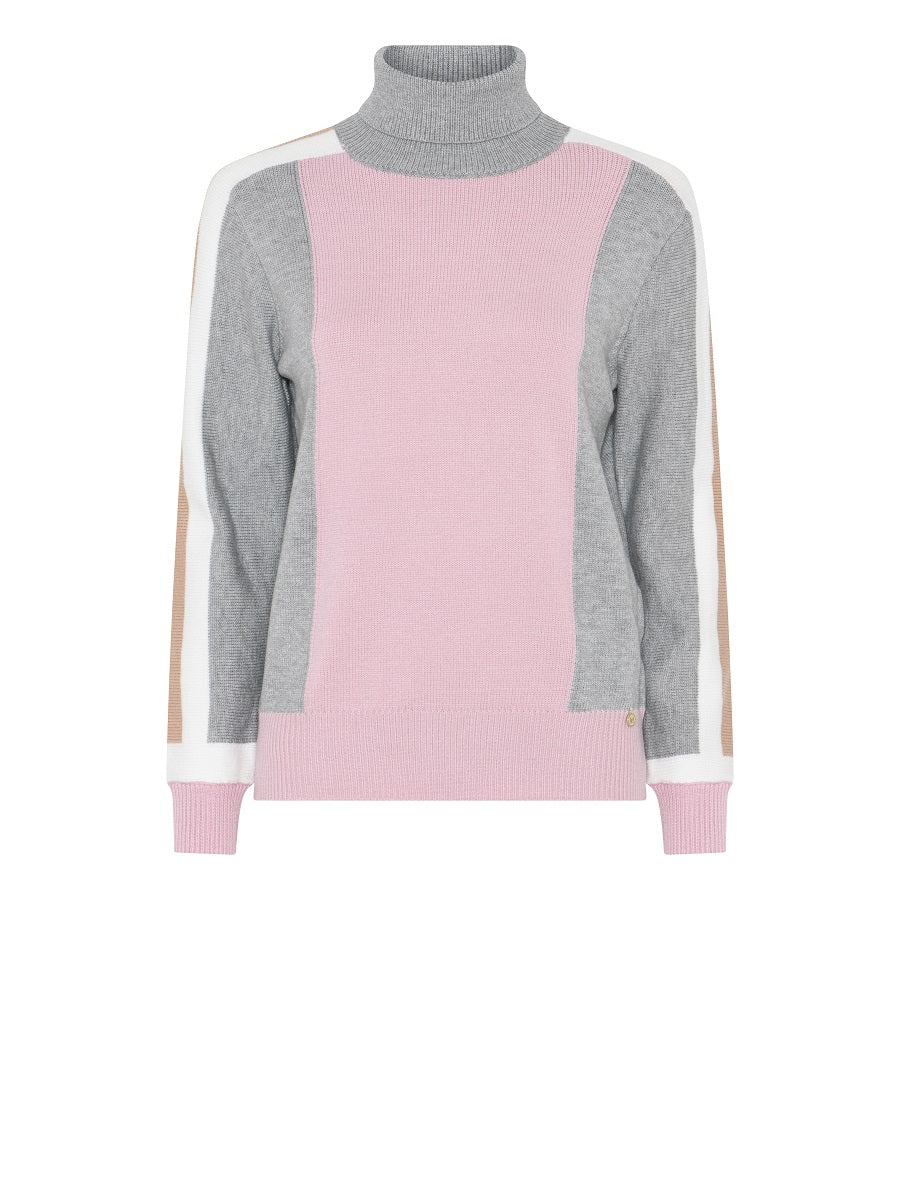 183114 Rollkragenpullover in Rosa oder Hellblau