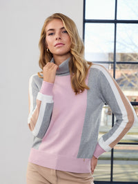 183114 Rollkragenpullover in Rosa oder Hellblau
