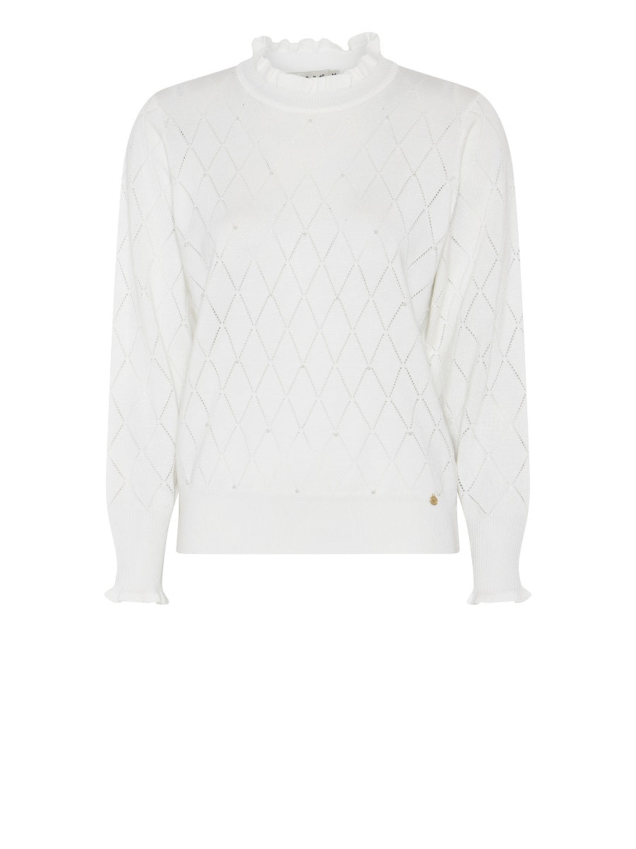 183161 Strickpullover mit feinem Rautenmuster