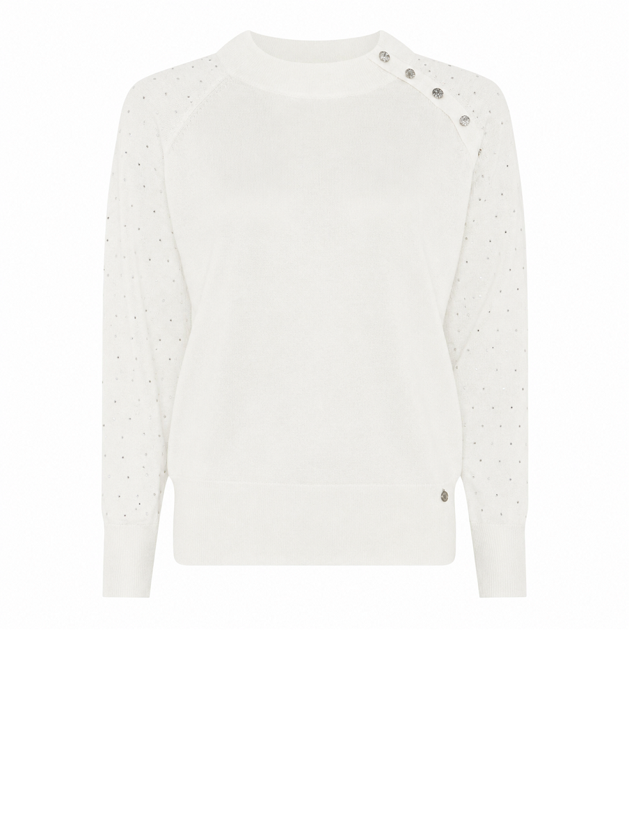183170 Strickpullover mit Schmuckknöpfen & Glitzerdetails