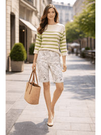 884900-261 5-Pocket – Bermuda aus Flowerprint - Stretch