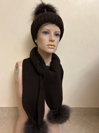 25 WI 172 Edles Winter-Set aus Wolle in Schokobraun