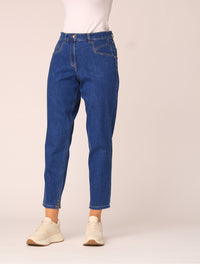 831200-131-2- 871- Kenny - Damenjeans Mom's Fit in Blau