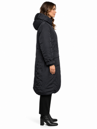 461700-537-920 Warmer Eco-Daunen Wende Mantel mit Gürtel in schwarz