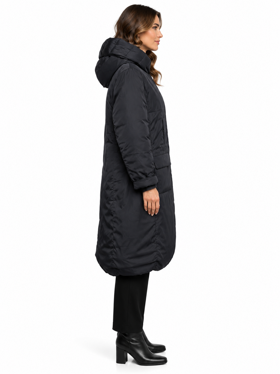 461700-537-920 Warmer Eco-Daunen Wende Mantel mit Gürtel in schwarz