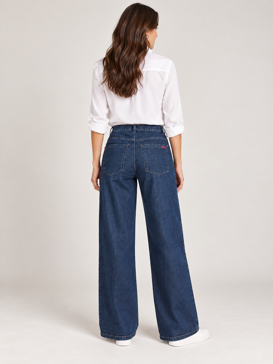 896600-171-89 Ppep Damenjeans Wide Leg – Dunkelblau
