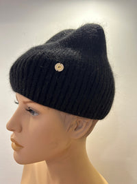 25 W I 101 Strickmütze aus Angora Mischung in Schwarz
