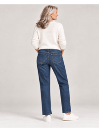 895800-171-891 Kenny Damen Mom-Fit Jeans in Dunkelblau mit Innenschlitzen