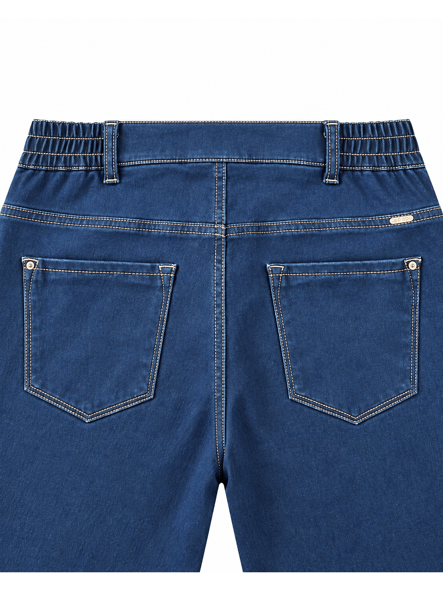 868300-140-88 Lea Damenjeans in Dunkelblau – gefütterter Denim mit elastischem Bund