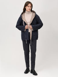 315700-238-807 - Damen Übergangsjacke mit Kapuze - navy/ light taupe