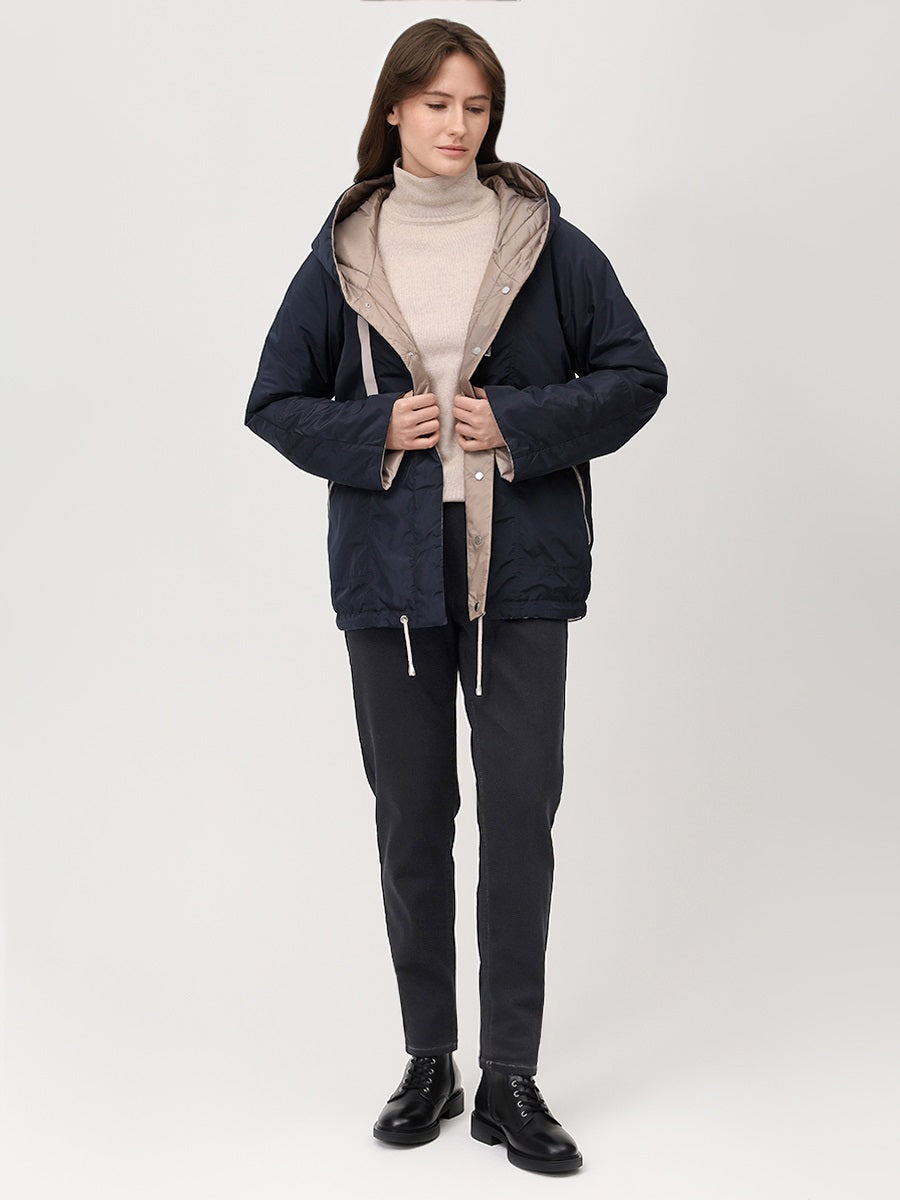315700-238-807 - Damen Übergangsjacke mit Kapuze - navy/ light taupe