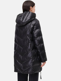 123000-150 Damenjacke mit Kapuze in schwarz