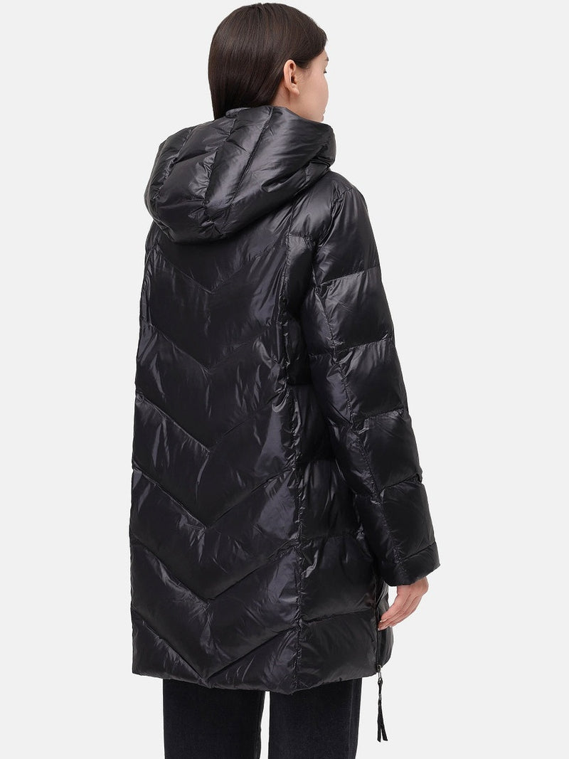 123000-150 Damenjacke mit Kapuze in schwarz