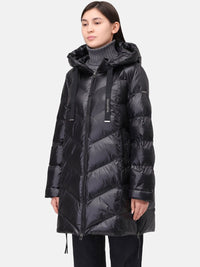 123000-150 Damenjacke mit Kapuze in schwarz