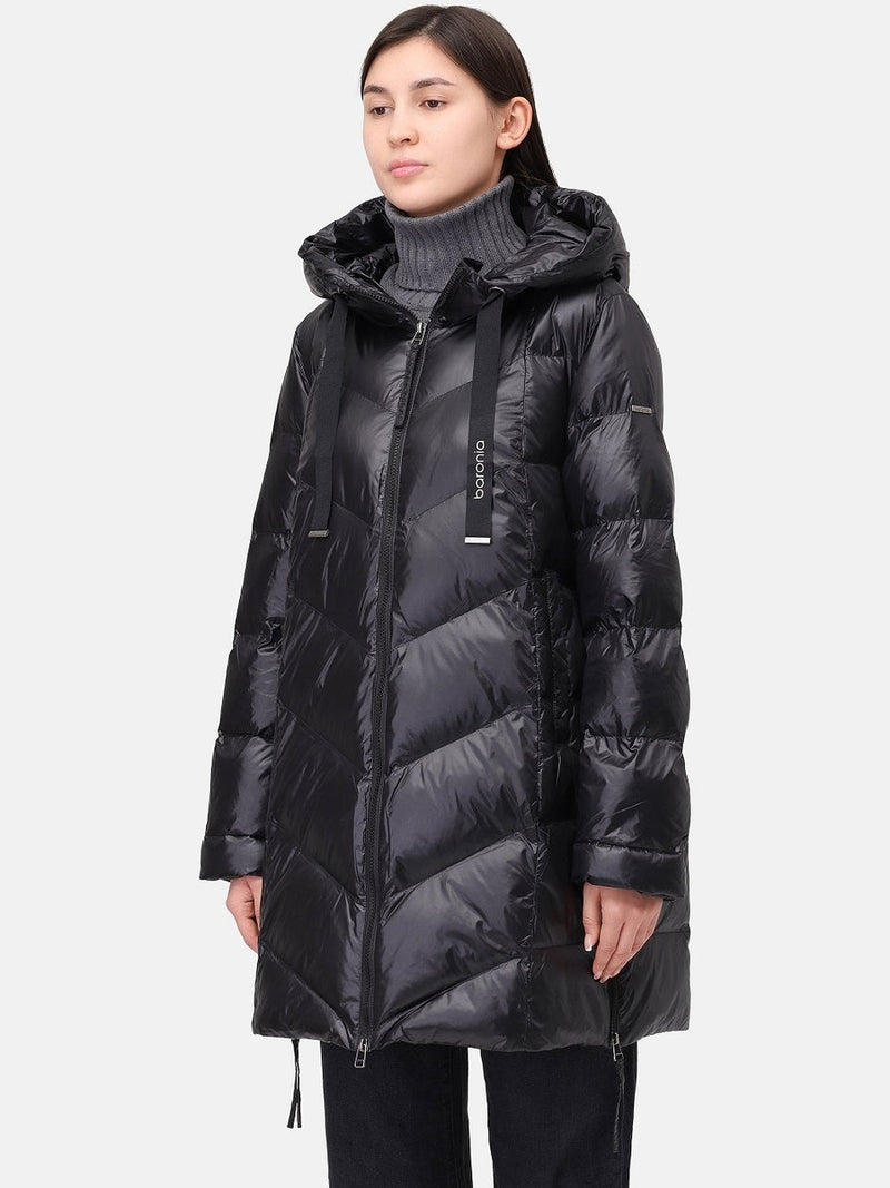 123000-150 Damenjacke mit Kapuze in schwarz