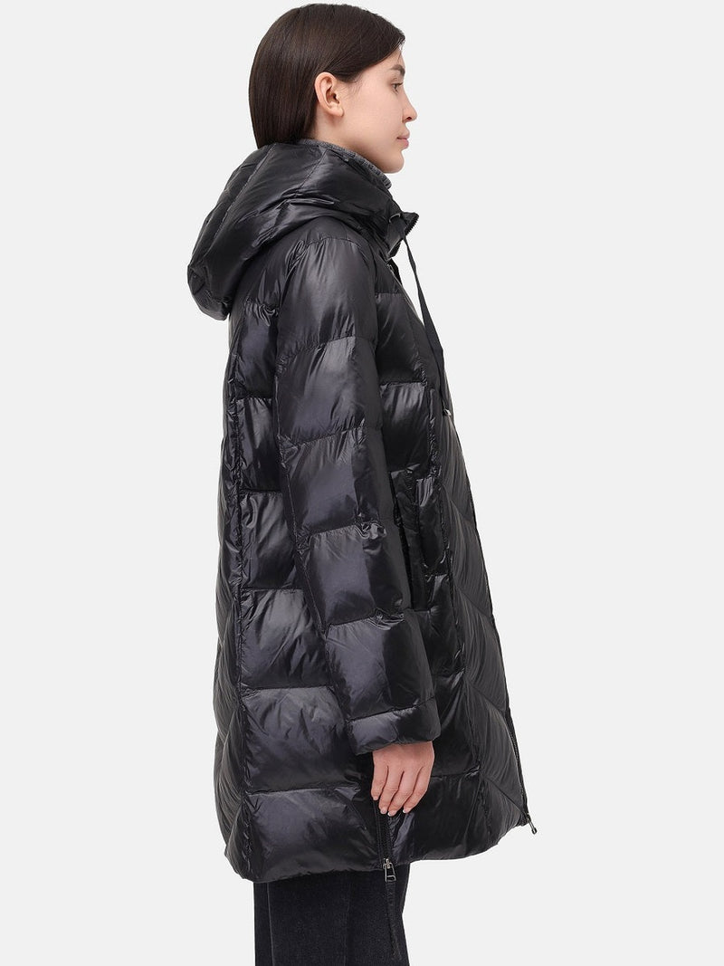 123000-150 Damenjacke mit Kapuze in schwarz