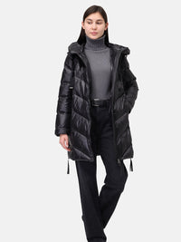 123000-150 Damenjacke mit Kapuze in schwarz