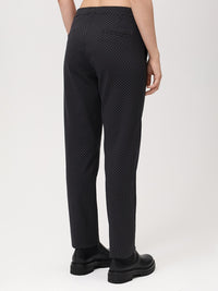 865300-780-9 Damen Jacquard Hosen in schwarz/grau