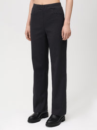 865900-780-9 Damen Jacquard Schlupfhose Wide leg in schwarz/grau