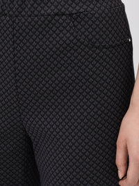 865900-780-9 Damen Jacquard Schlupfhose Wide leg in schwarz/grau