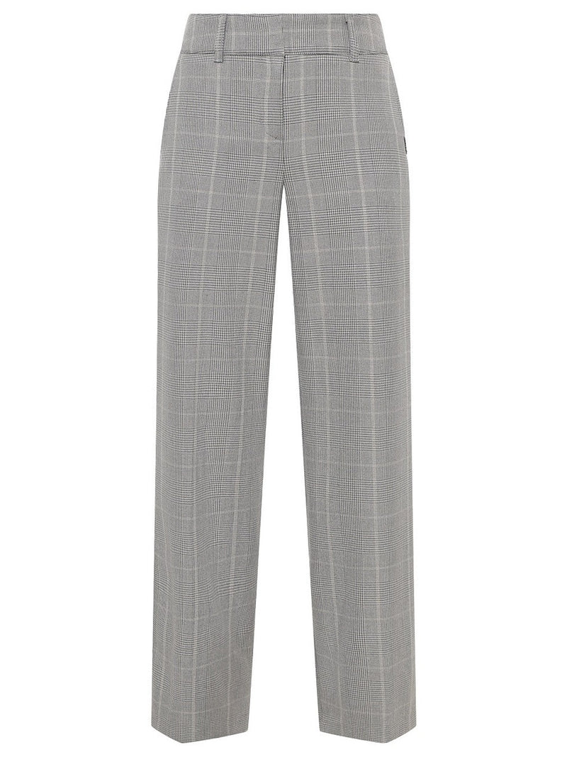 886800-792-9 Josie Elegante Palazzo Hose aus Glen Check