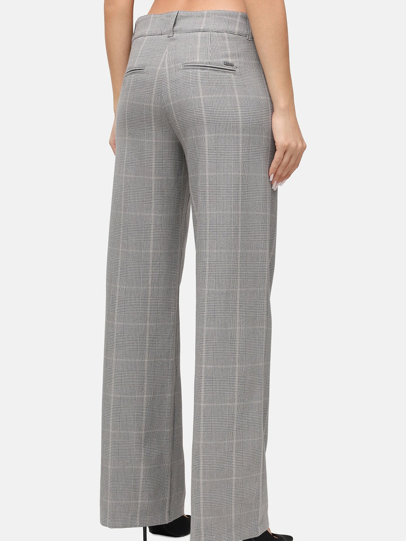 886800-792-9 Josie Elegante Palazzo Hose aus Glen Check