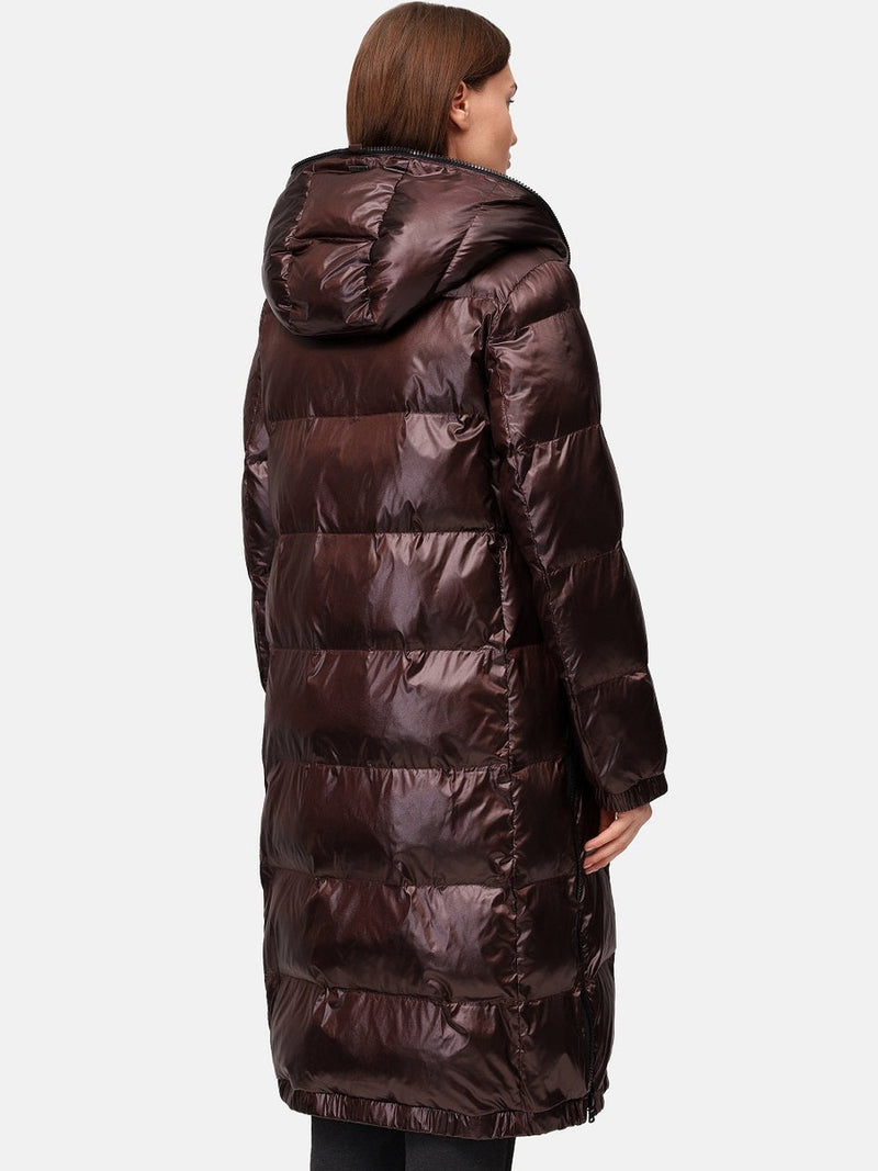 126200 Lange Damenmantel in bordeaux