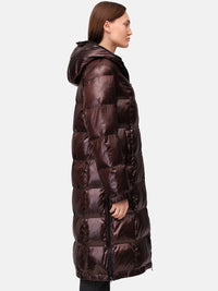 126200 Lange Damenmantel in bordeaux