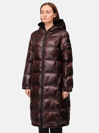 126200 Lange Damenmantel in bordeaux