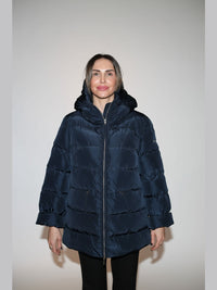 317900-238-800 Kurze Winterjacke mit Kapuze in Farbe Navy