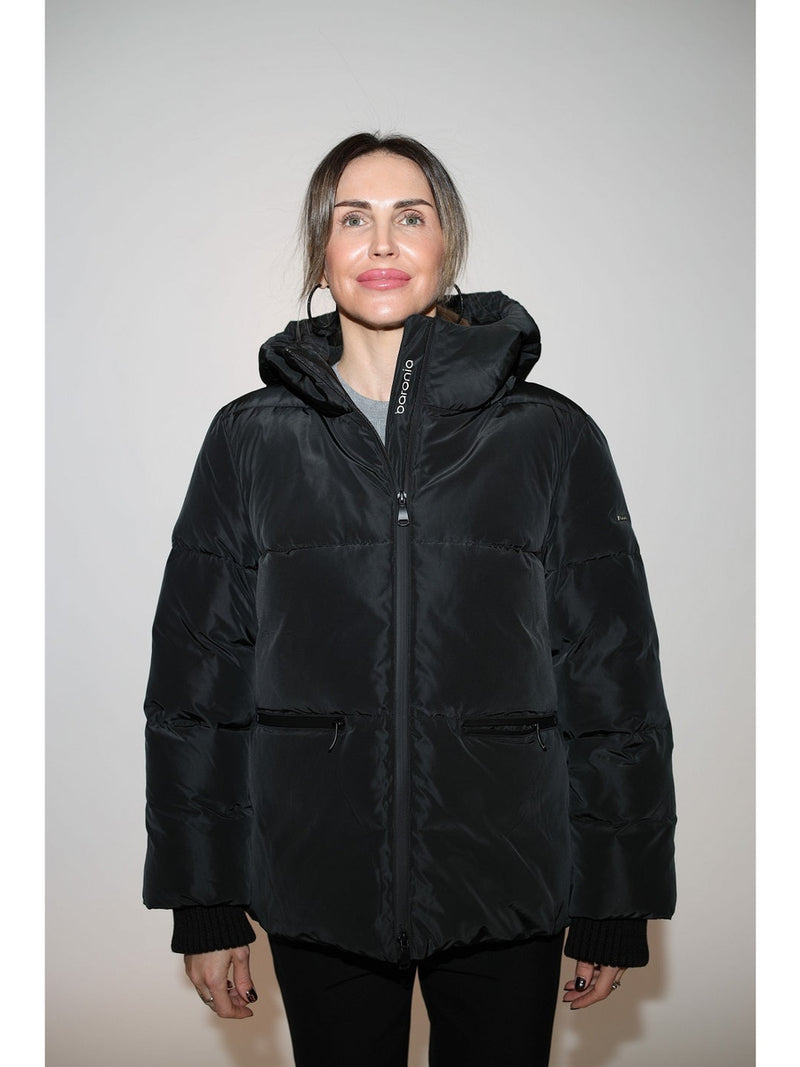 317700-238-900 Kurze Winterjacke mit Kapuze in Farbe Black