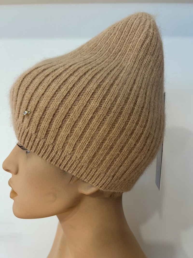 25 W P 33 kuschelige Strickmütze aus Angora Mischung in beige