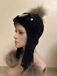 25 W I 109 Wintermütze aus Merino Wolle im stylischen Aviator-/Piloten-Look