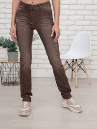 719900-722-75 - Gina Damenjeans Straight Fit in Braun